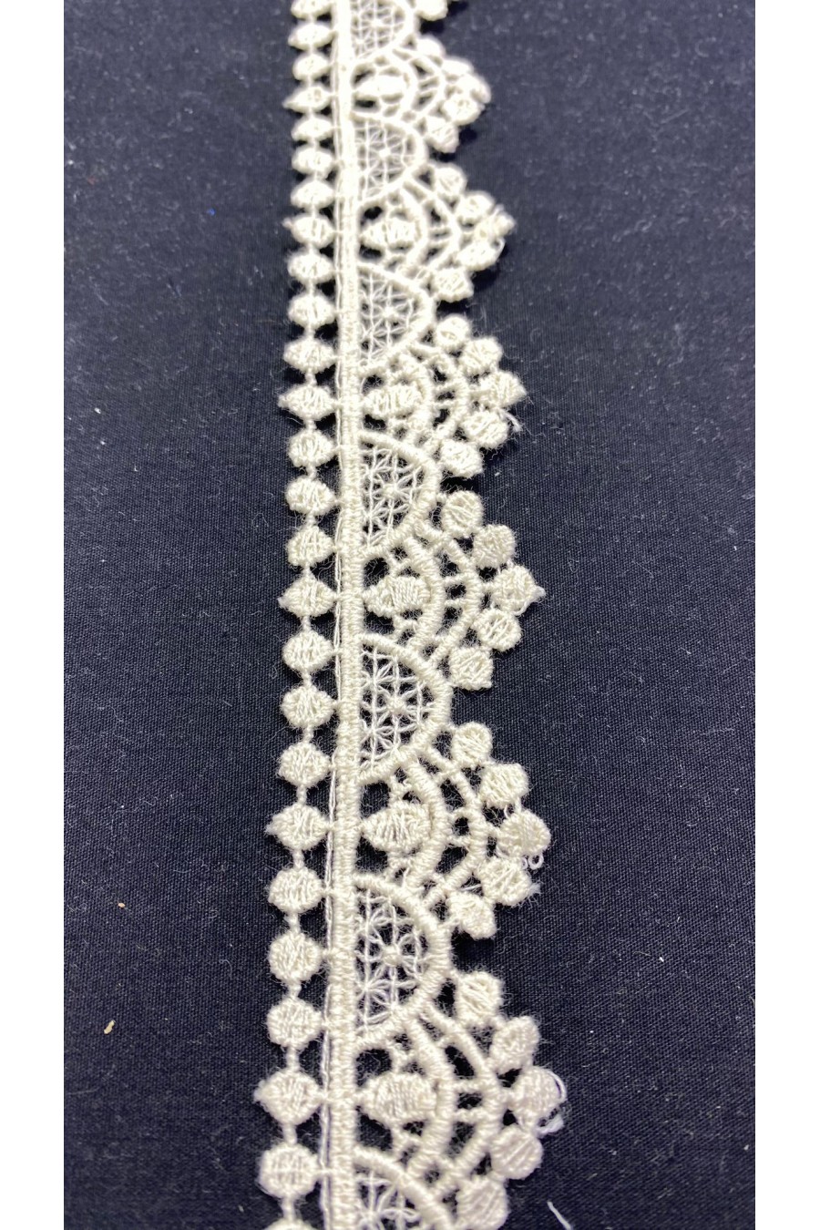 Ham Pamuk Güpür Bant | 3 cm Yerli Brode Kumaş