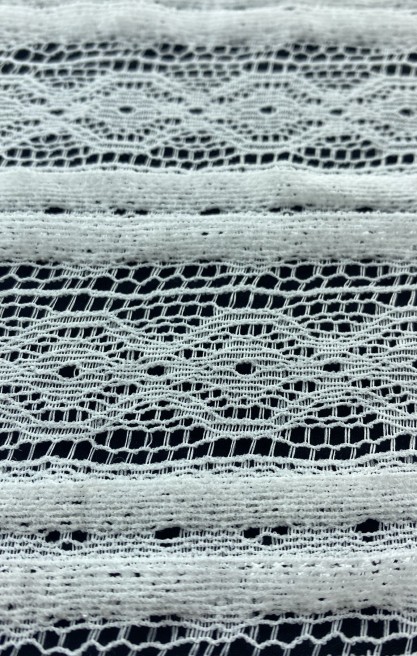 150 cm Genişliğinde Beyaz Polyester Dantel