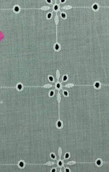 Çiçek Nakışlı Yerli Vual Brode, Kasar Zemin, Fuşya-Yeşil