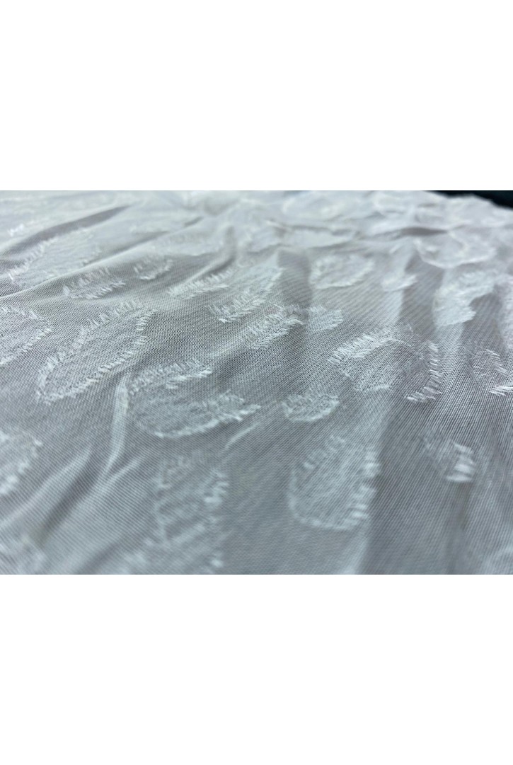 Beyaz Renk Sakallı Şifon Kumaş, Yerli Üretim