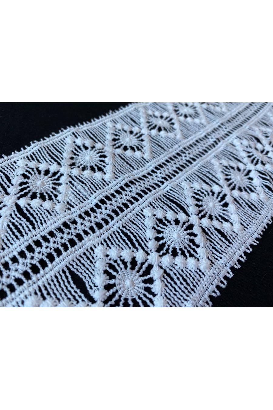 3962-METRE 10,5 cm Geniş İthal Güpür Bant, Mat Polyester