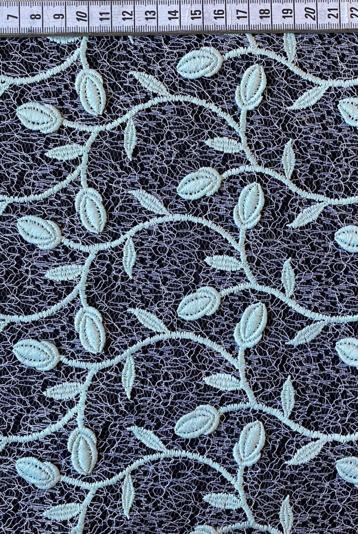 10753 BRODE/YERLİ/LEZ/TÜL ÜZERİ/MAT POLYESTER/MİNT/110 CM