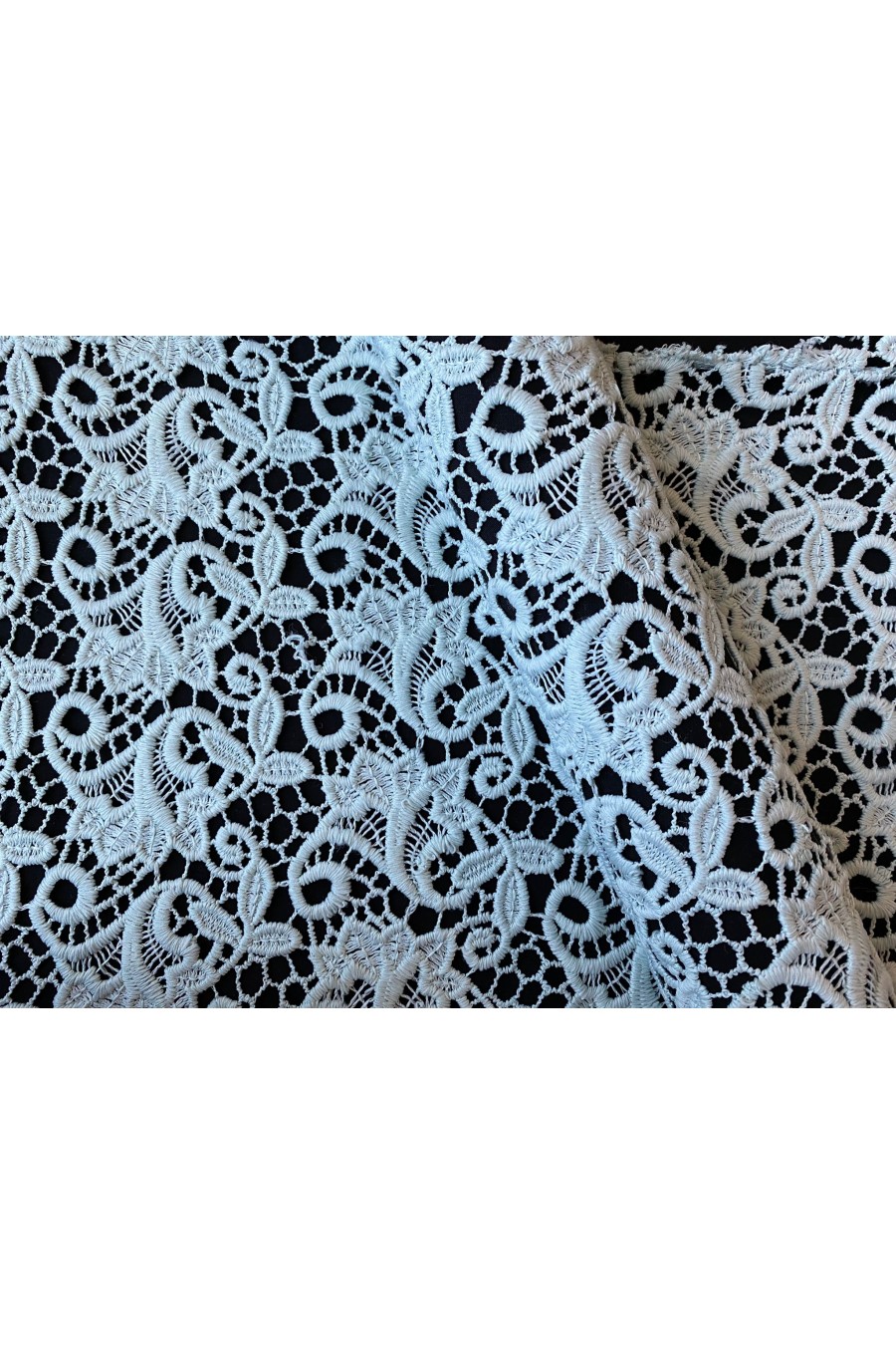 Su Yeşili Güpür Brode, Mat Polyester, Yerli