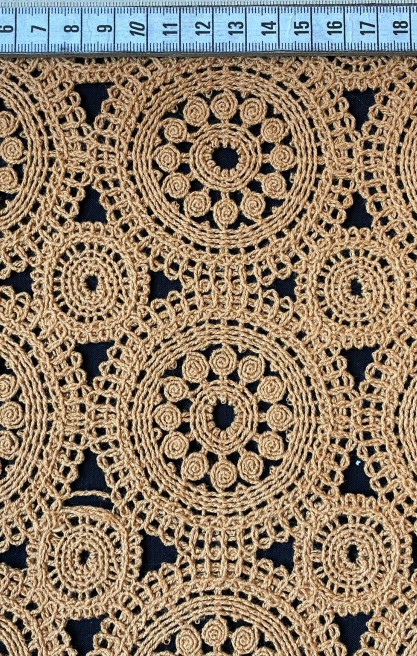 Bej Pamuk Güpür Brode, Yerli, 140 cm