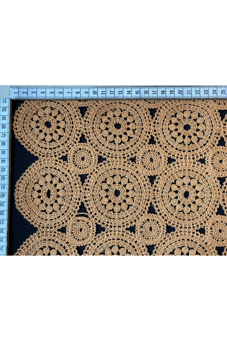 Bej Pamuk Güpür Brode, Yerli, 140 cm