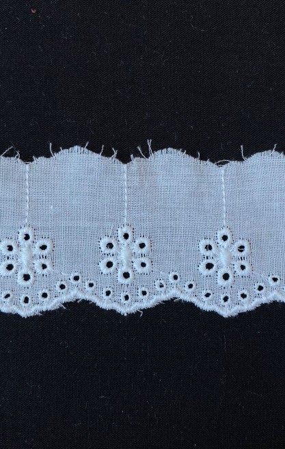 Vual Bohrer Desenli Mat Polyester Brode Bant Kumaş - Kasar - 3.5 CM