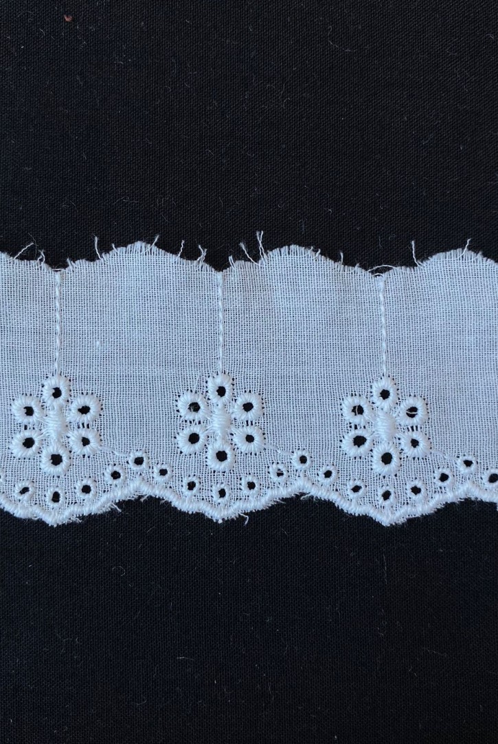 Vual Bohrer Desenli Mat Polyester Brode Bant Kumaş - Kasar - 3.5 CM