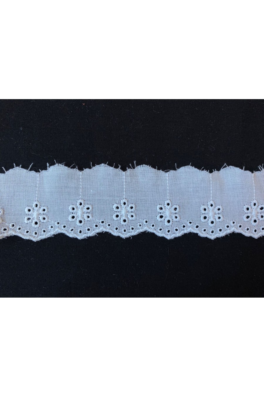 12298-METRE Vual Bohrer Desenli Mat Polyester Brode Bant Kumaş - Kasar - 3.5 CM