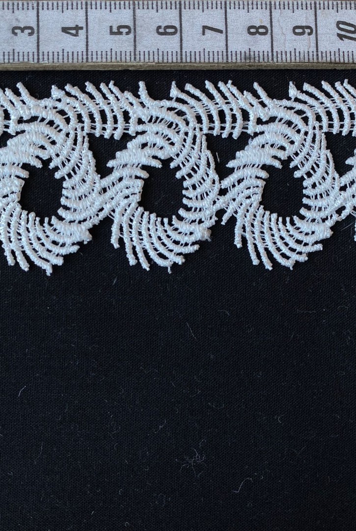 Ham Güpür Brode Bant - Parlak Polyester, 3.5 cm (5844)