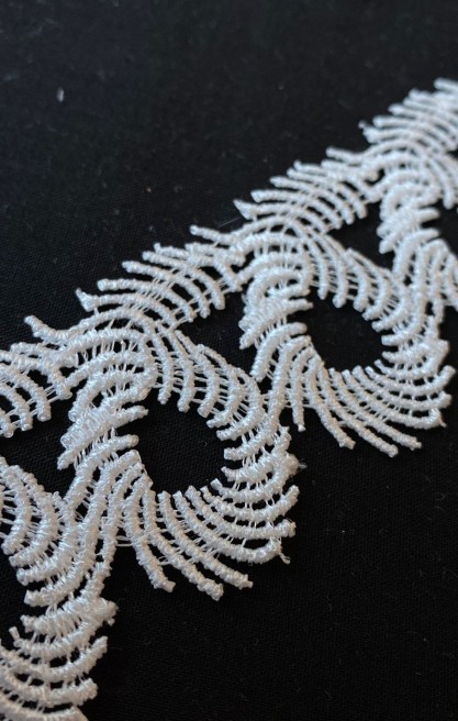 Ham Güpür Brode Bant - Parlak Polyester, 3.5 cm (5844)