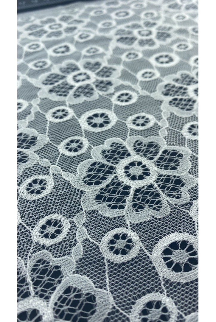 Fikse İşlemli Kordlu Naylon İthal Dantel - 150 cm