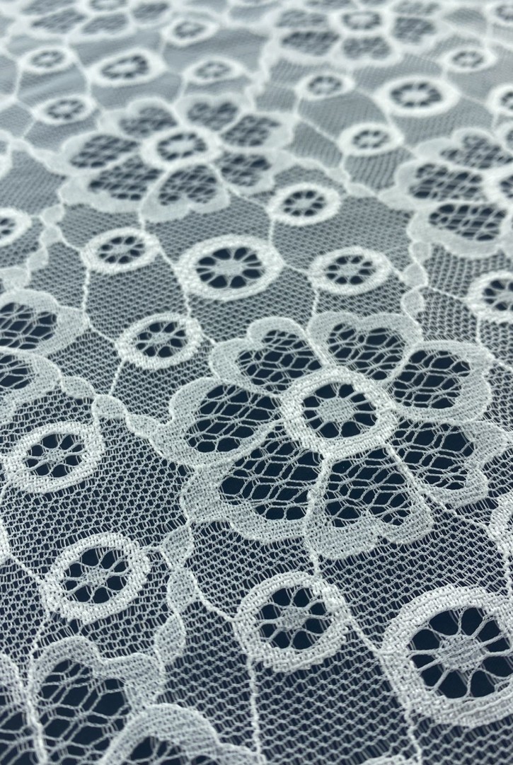 Fikse İşlemli Kordlu Naylon İthal Dantel - 150 cm