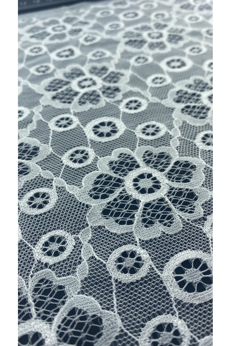 Fikse İşlemli Kordlu Naylon İthal Dantel - 150 cm