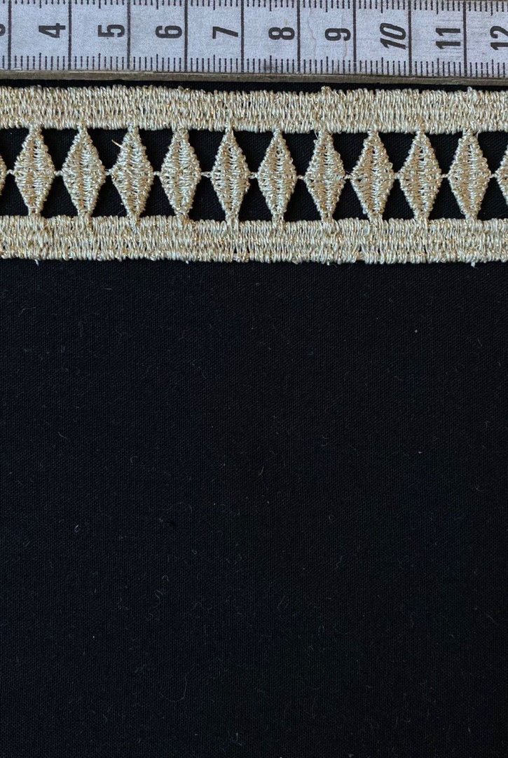 Yerli Lurex Gold Polyester Brode Bant, 3 cm