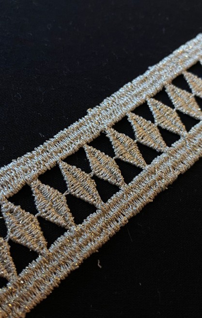 Yerli Lurex Gold Polyester Brode Bant, 3 cm