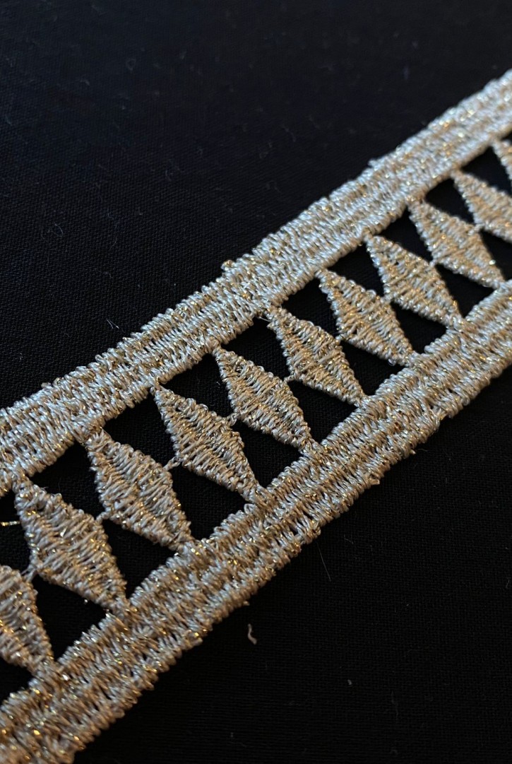 Yerli Lurex Gold Polyester Brode Bant, 3 cm