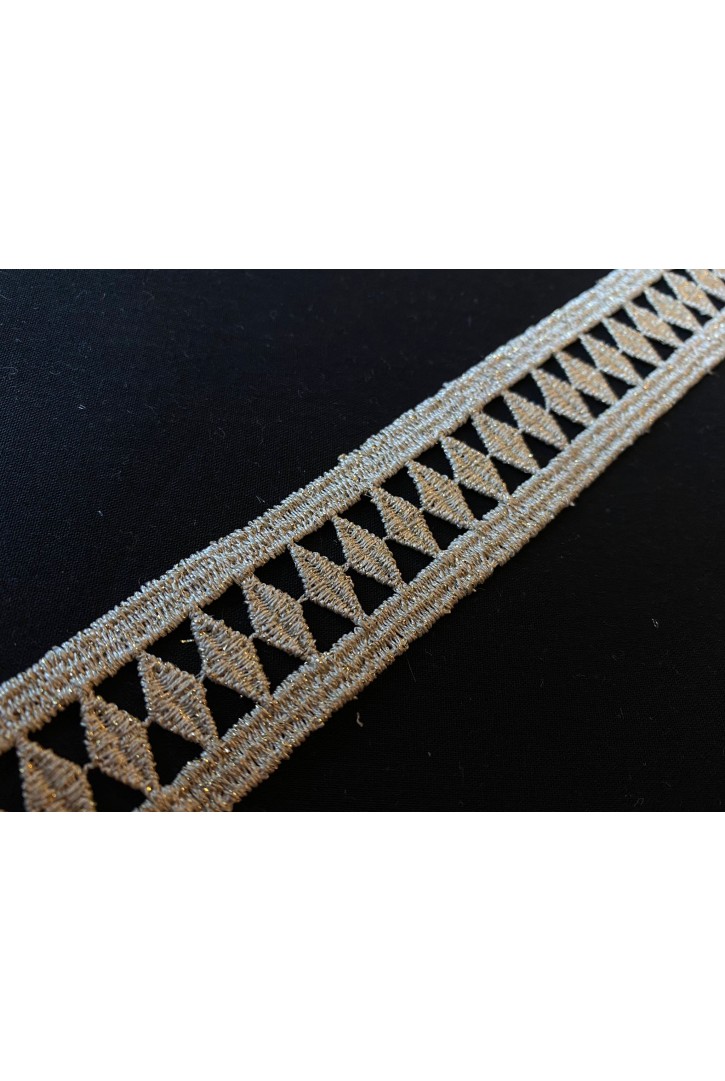 Yerli Lurex Gold Polyester Brode Bant, 3 cm