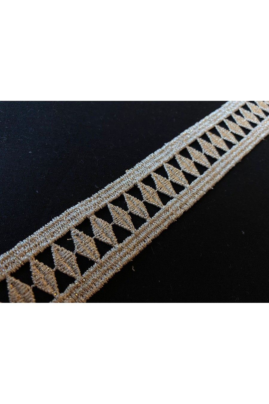 Yerli Lurex Gold Polyester Brode Bant, 3 cm