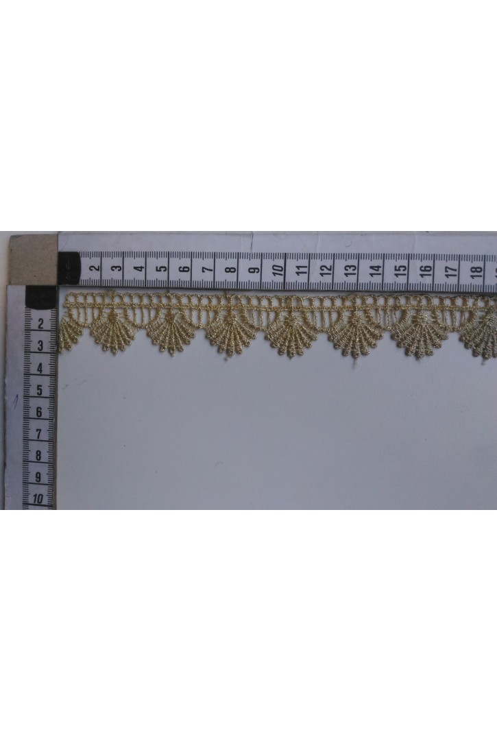 Gold Simli Lurex Güpür Brode Bant, Yerli