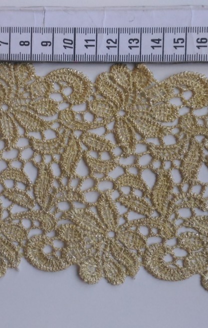 Yerli Gold Simli Lurex Güpür Brode Bant