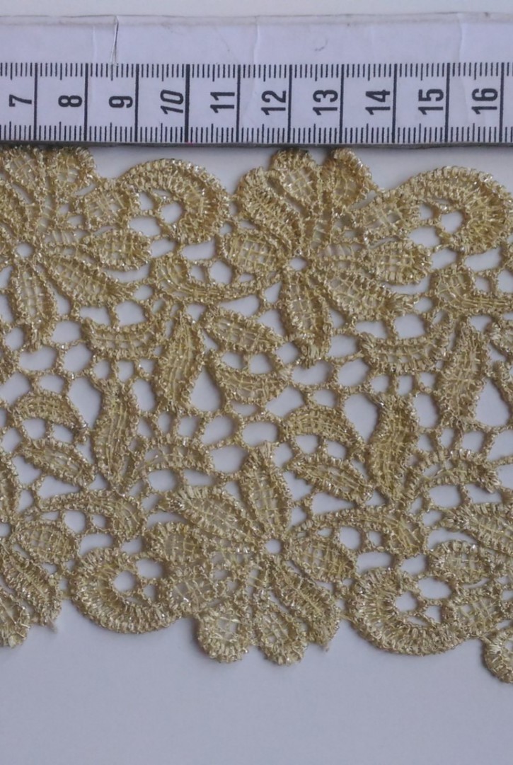 Yerli Gold Simli Lurex Güpür Brode Bant