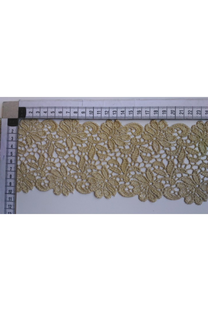 Yerli Gold Simli Lurex Güpür Brode Bant