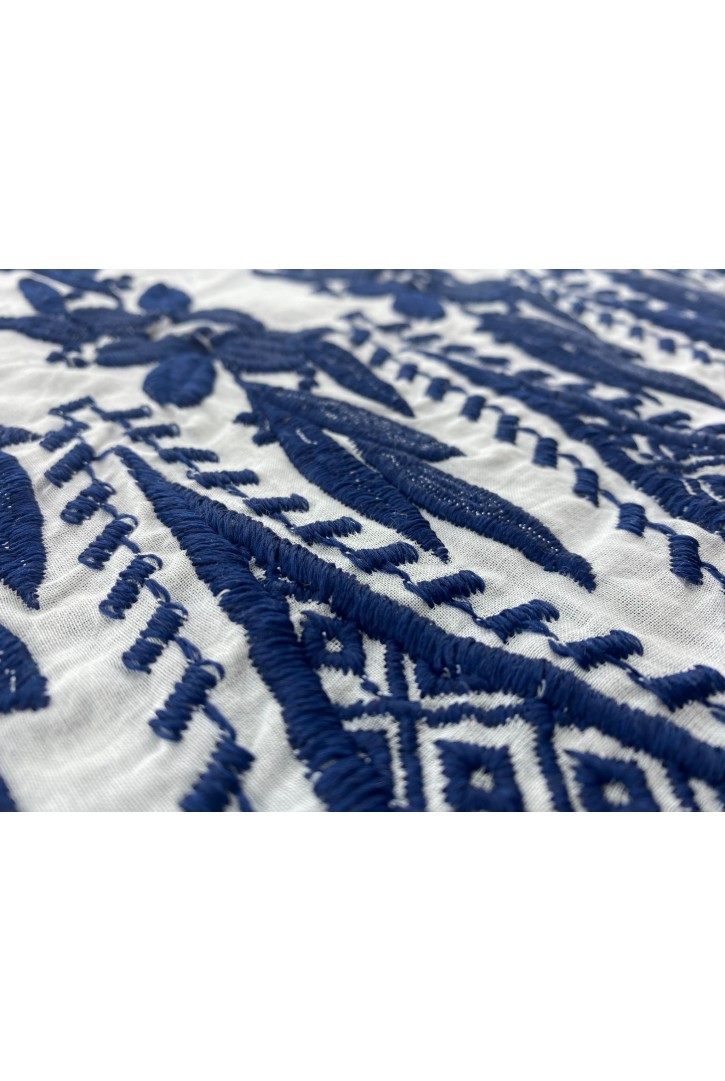 Lacivert İplikli Pamuk Vual Brode, Kasar Zemin