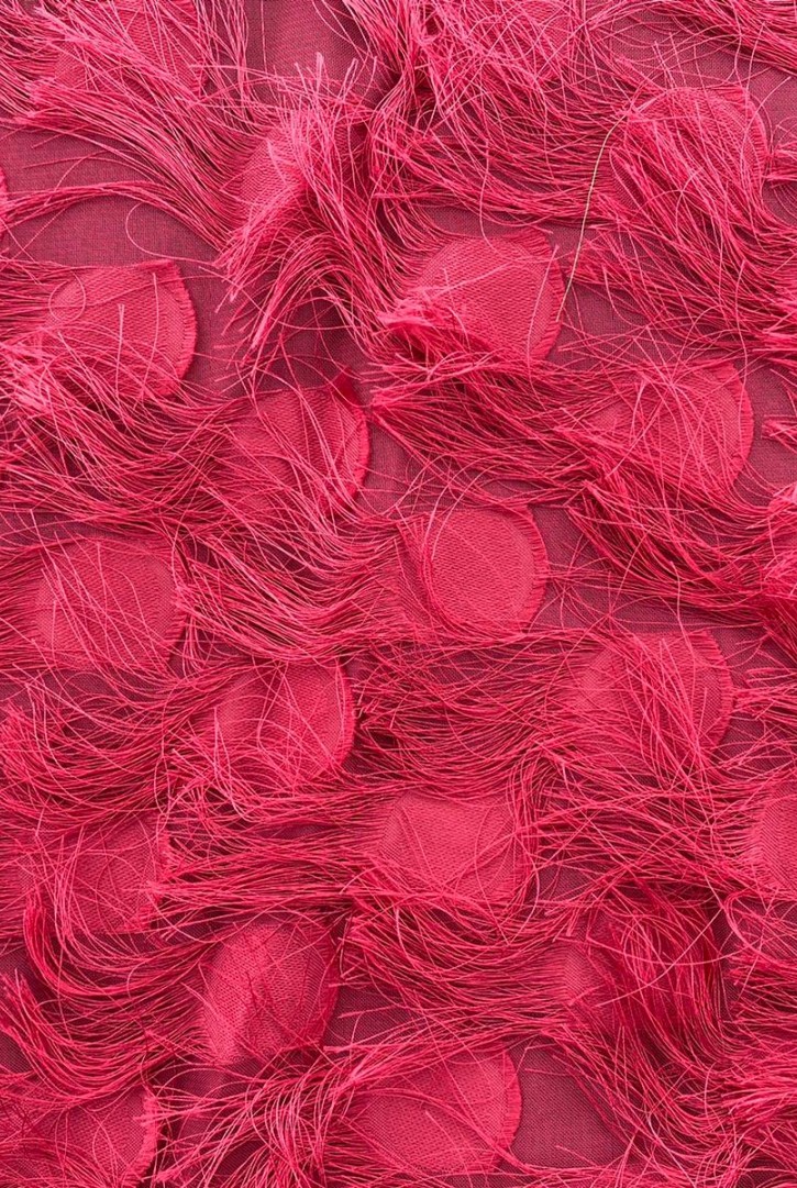 Bordo Saçaklı Şifon Kumaş, 150 cm