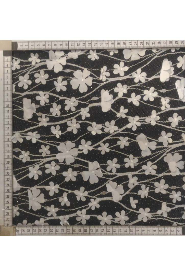 Beyaz 3 Boyutlu PES Dantel, İthal