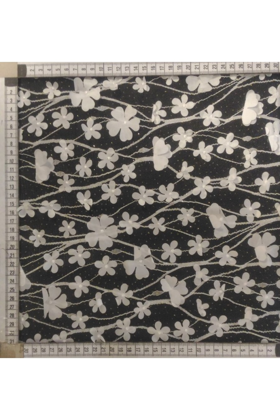 Beyaz 3 Boyutlu PES Dantel, İthal