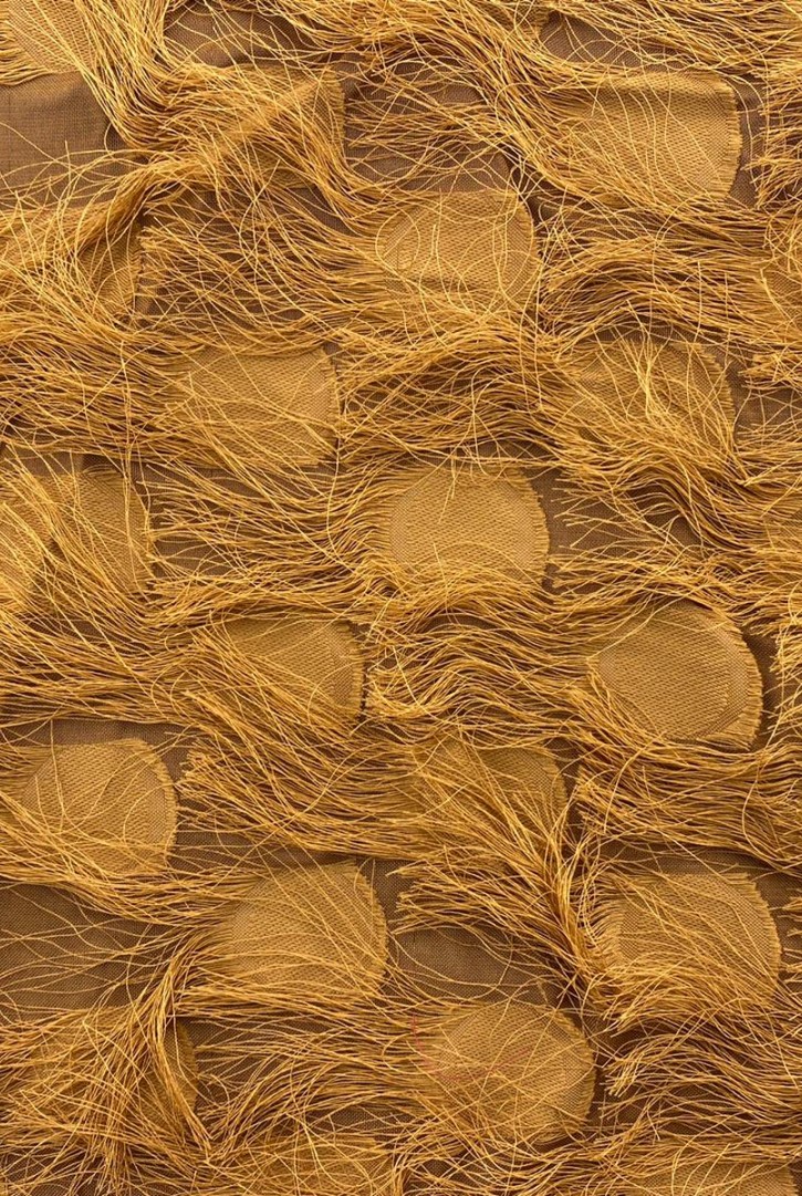 Kahverengi Saçaklı Polyester Şifon Kumaş, 150 cm