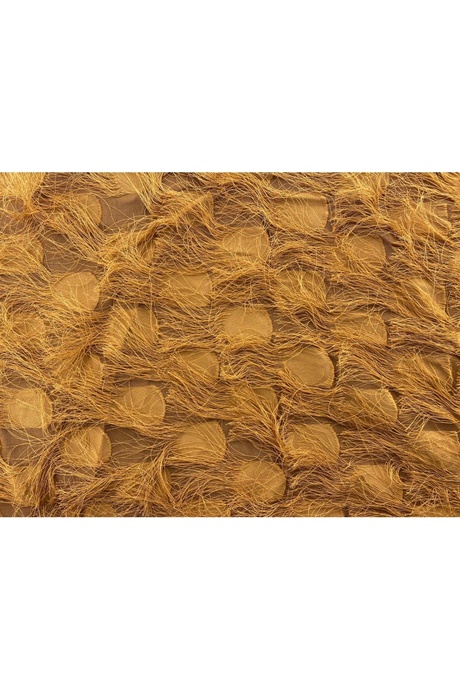 Kahverengi Saçaklı Polyester Şifon Kumaş, 150 cm