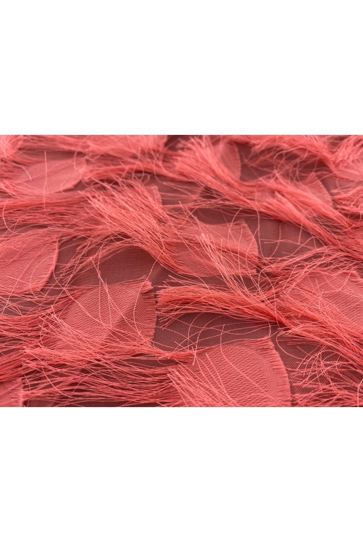 Şifon Saçaklı Koyu Pembe Kumaş 150 cm