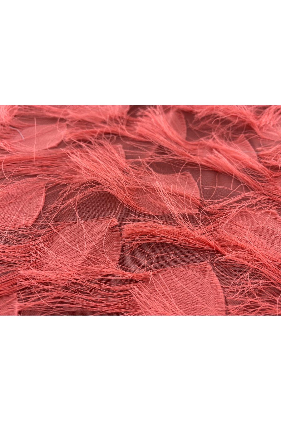 Şifon Saçaklı Koyu Pembe Kumaş 150 cm