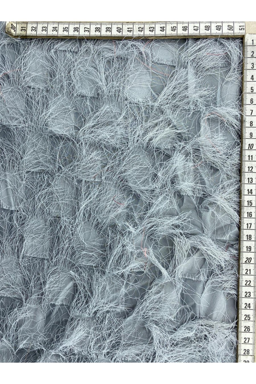 Gri Saçaklı İthal Şifon Kumaş, 150 cm