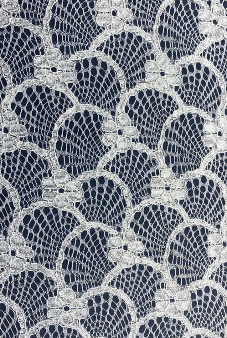 Fikse Edilmiş Kordlu Polyester İthal Dantel