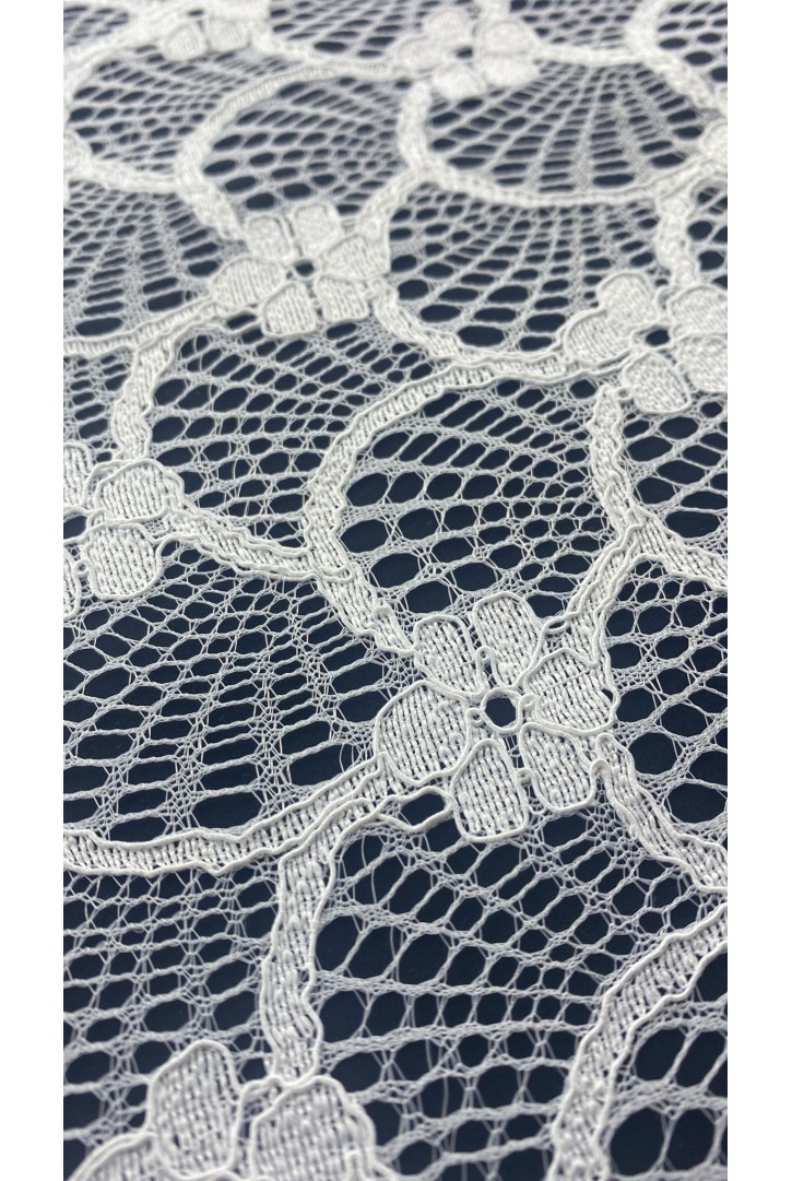 Fikse Edilmiş Kordlu Polyester İthal Dantel