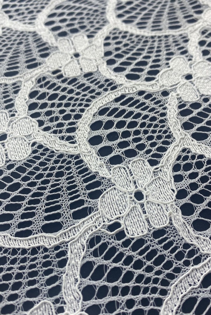 Fikse Edilmiş Kordlu Polyester İthal Dantel