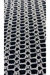 Siyah-Beyaz Pamuk Polyester Yerli Dantel - 180 cm
