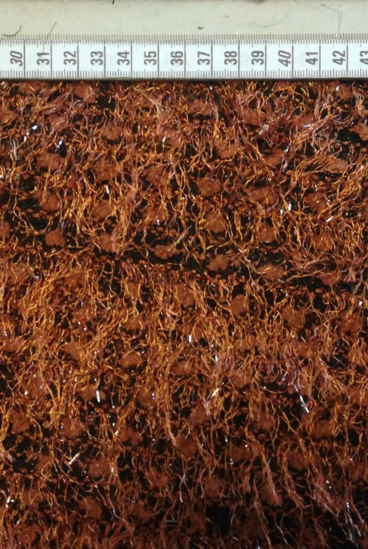 Kiremit Renkli Saçaklı Polyester Kumaş, İthal, 150 cm