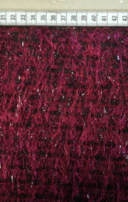 Bordo Saçaklı Polyester Kumaş, 150 cm