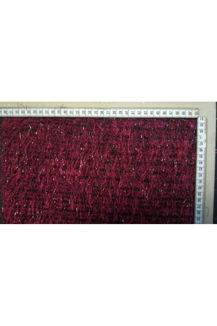 Bordo Saçaklı Polyester Kumaş, 150 cm
