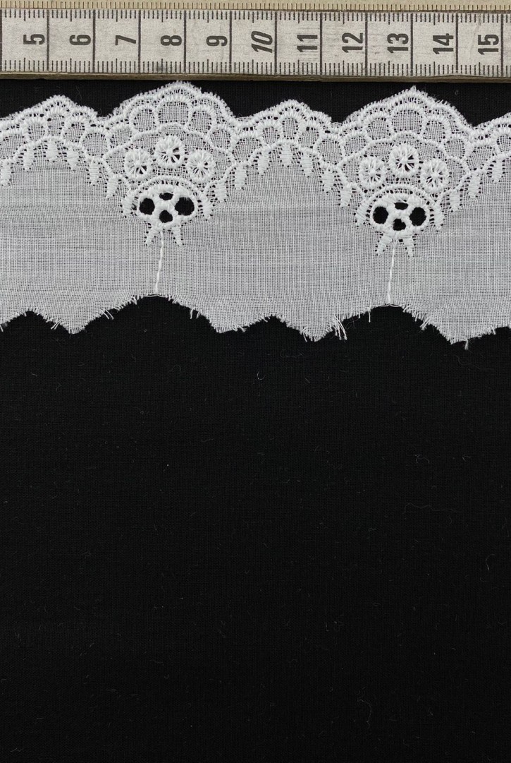 5 cm Krem Mat Polyester Vual Yerli Brode Bant