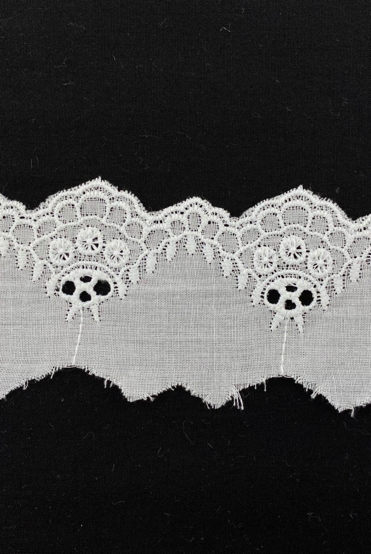 5 cm Krem Mat Polyester Vual Yerli Brode Bant