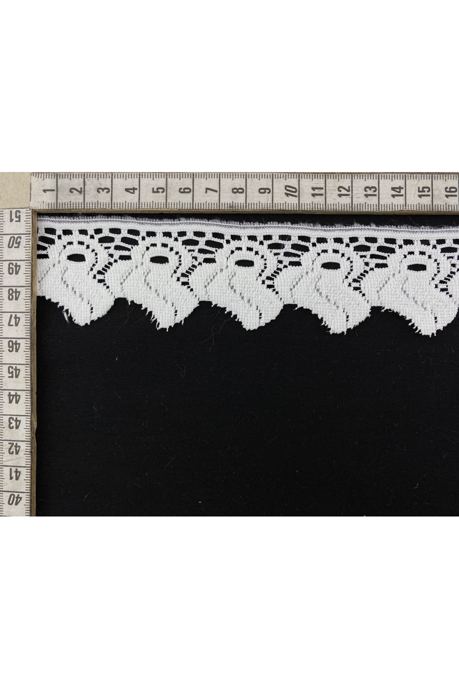 Düz Ham Güpürümsü Polyester Brode Bant, 4 cm