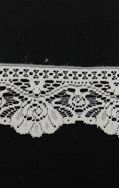 6,5 cm Genişliğinde Ham Güpürümsü Polyester Brode Bant