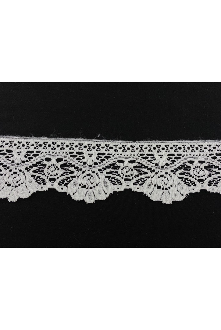 6,5 cm Genişliğinde Ham Güpürümsü Polyester Brode Bant