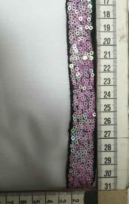 Siyah Hologram Pullu Tül Bant, 2 cm