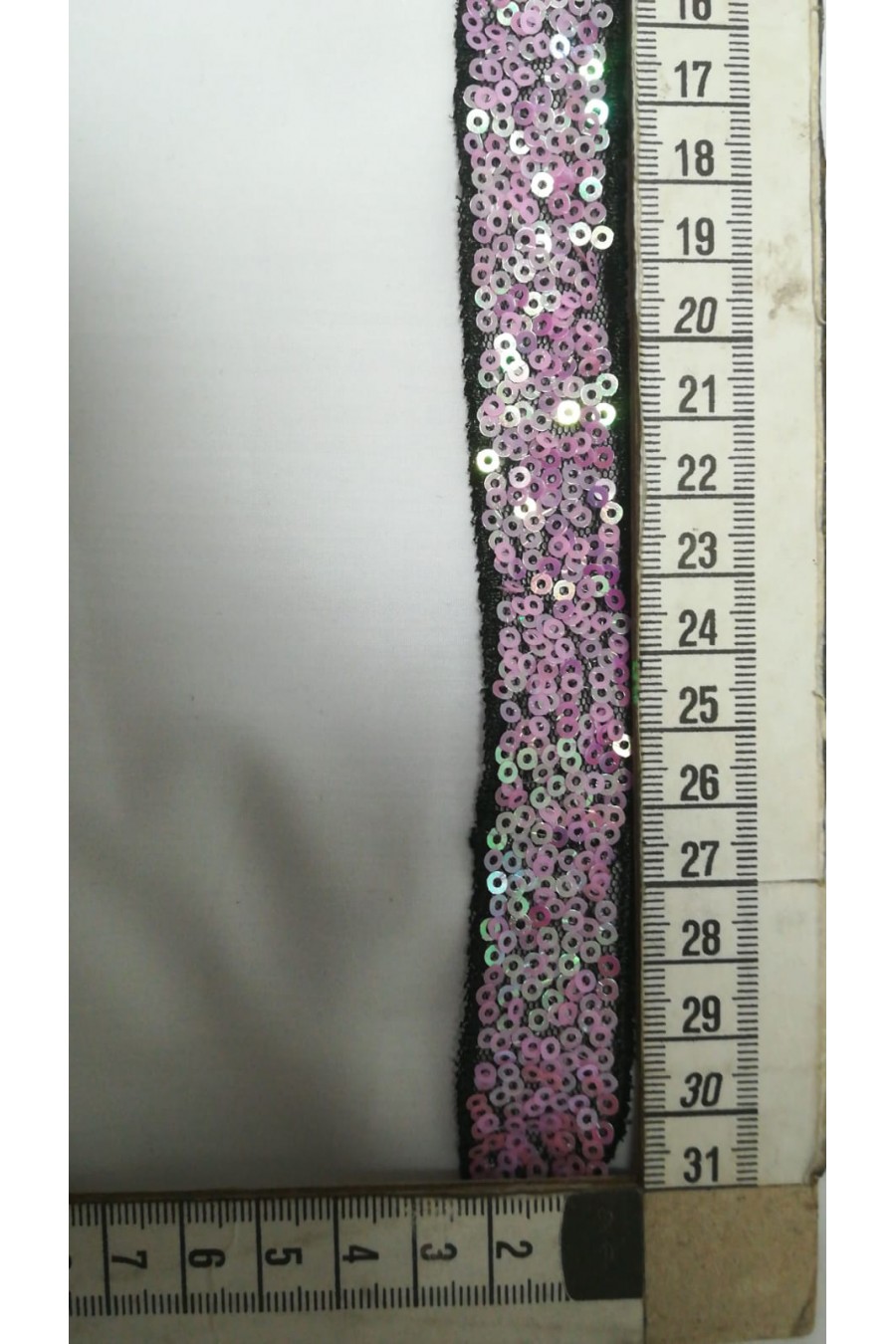 Siyah Hologram Pullu Tül Bant, 2 cm