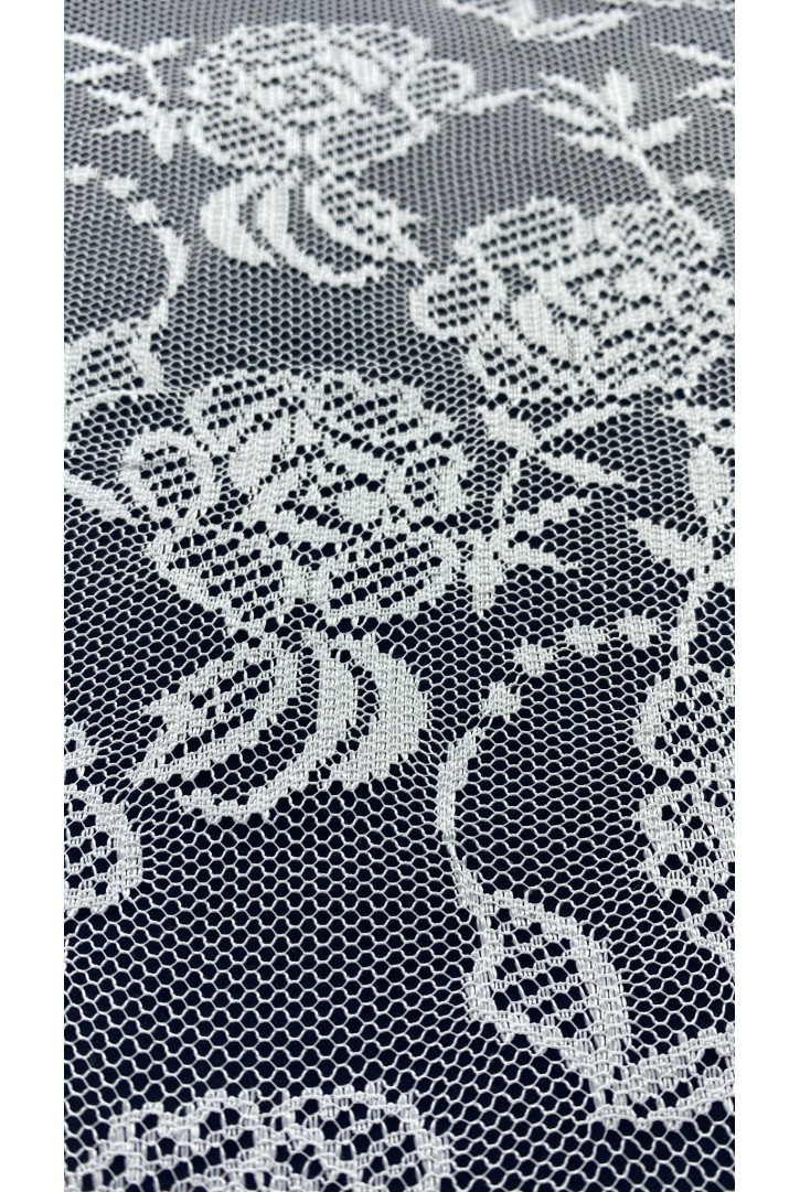 145 cm Fikslenmiş Ham Polyester Dantel